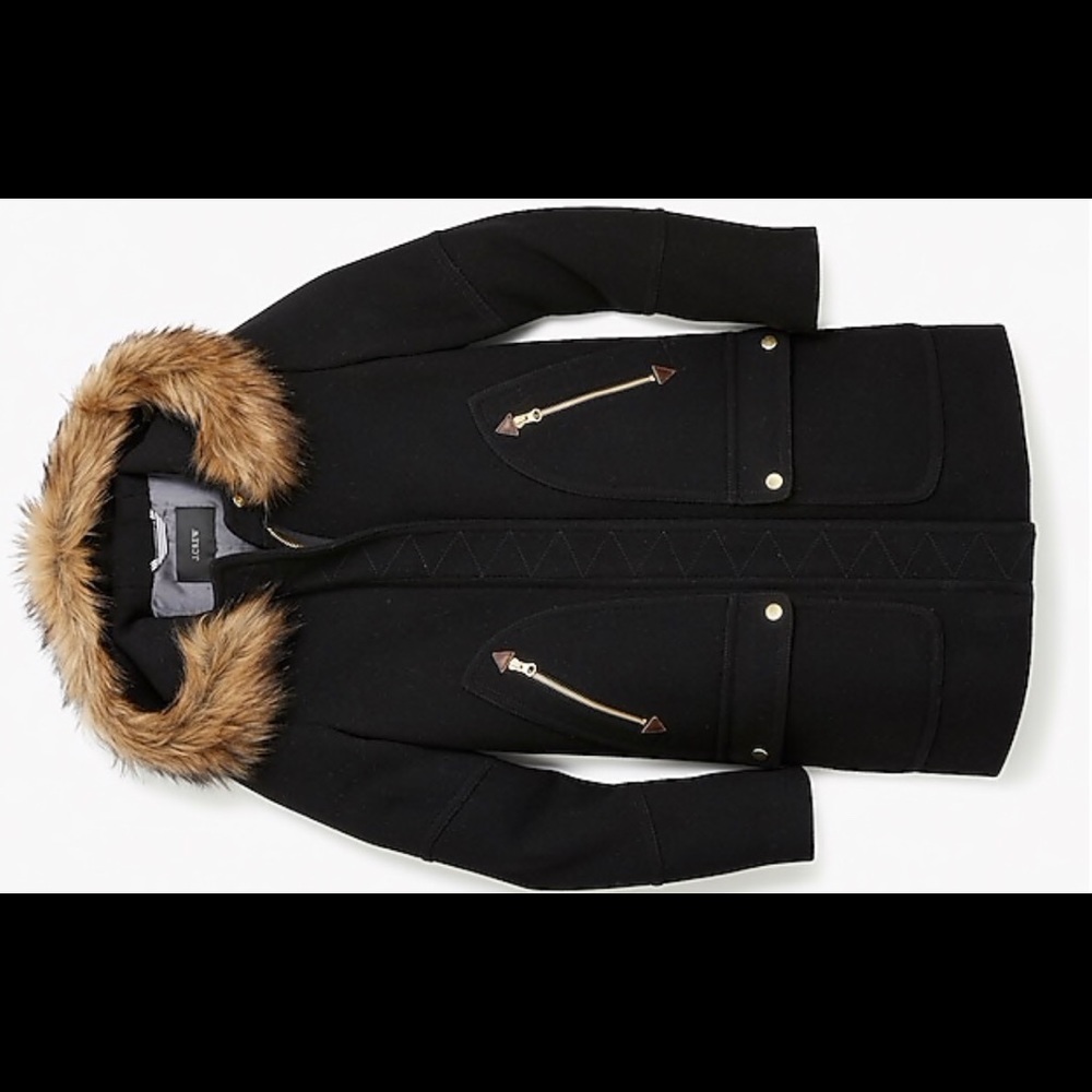 J Crew Chateaux parka in Italian stadium cloth.